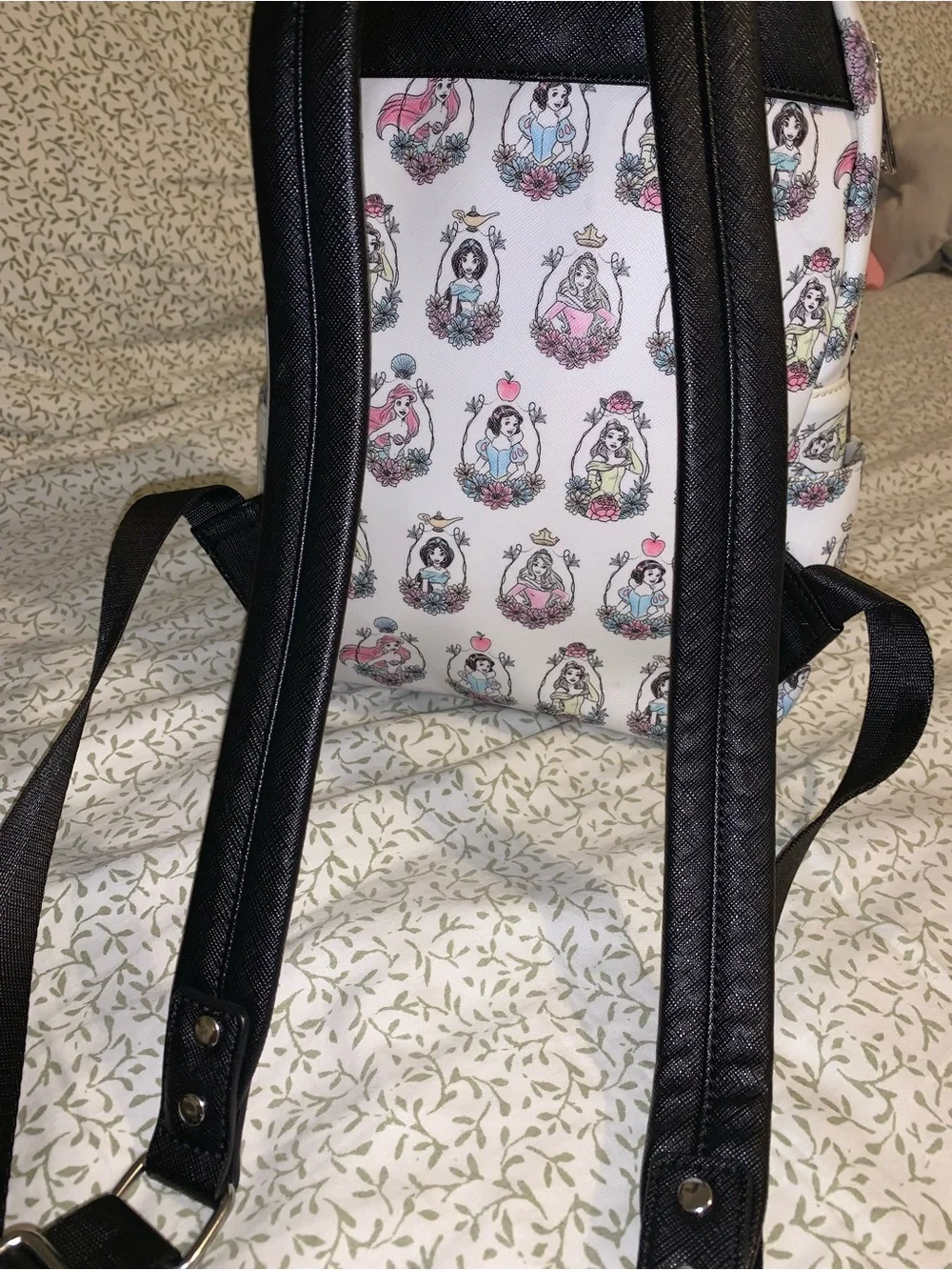 Loungefly White Disney Princess Pattern Mini Backpack
